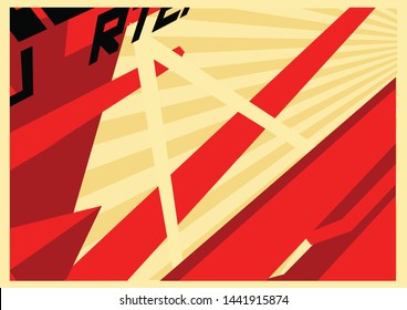 Illustration of abstract constructivism style poster.