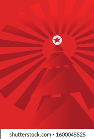 Illustration of abstract constructivism style poster.