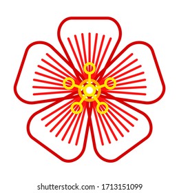 Illustration of the abstract contour flower head