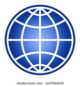 Illustration of the abstract contour globe icon