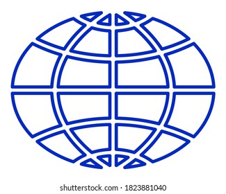 Illustration of the abstract contour globe icon
