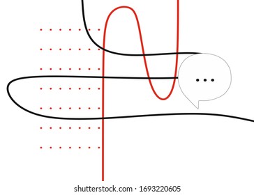 illustration abstract conversation lines, messenger, chat