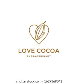 Illustration abstract Creative modern cocoa with love heart sign design element template 