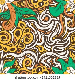 illustration of an abstract cultural batik pattern with thick seamless lines