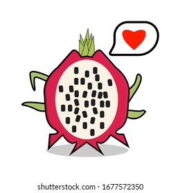 Illustration abstract cute dragon fruit logo design graphic