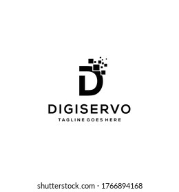 Illustration of abstract D sign which is combined with graphic cuttings on the front.