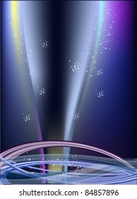 illustration with abstract dark blue background