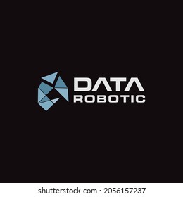ilustración diseño de logotipo de datos abstractos vector símbolo gráfico icono de mascota robot sistema de tecnología moderna seguridad analítico de ciberavance nueva red Internet