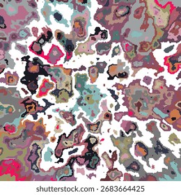 ILLUSTRATION ABSTRACT DECORATIVE MESSY BACKGROUND COLORFUL WITH PAINT TEXTURE. DISTRESS DIRTY ROUGH GRUNGE DESIGN VECTOR