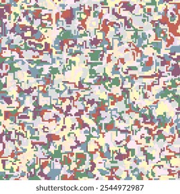 ILLUSTRATION ABSTRACT DECORATIVE MESSY PIXEL  BACKGROUND PASTEL COLOR WITH PAINT TEXTURE. DISTRESS DIRTY ROUGH DESIGN VECTOR