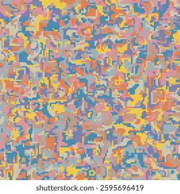ILLUSTRATION ABSTRACT DECORATIVE MESSY PIXEL  BACKGROUND PASTEL COLOR WITH PAINT TEXTURE. DISTRESS DIRTY ROUGH DESIGN VECTOR