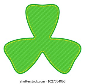 Illustration of the abstract denim Saint Patrick's Day trefoil symbol