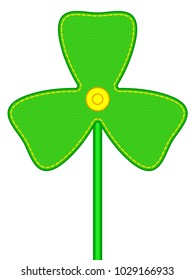 Illustration of the abstract denim Saint Patrick's Day trefoil pinwheel