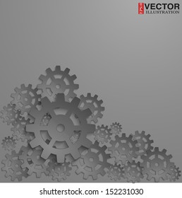 illustration of abstract design with in cog wheel and copy space. Vector, EPS10, editable and isolated.