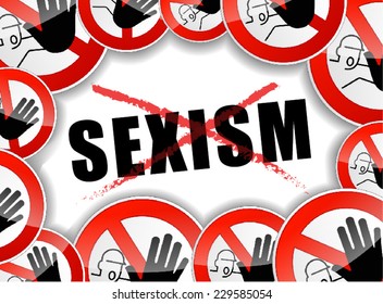 illustration of abstract design concept for no sexism