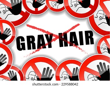 illustration of abstract design concept for no gray hair