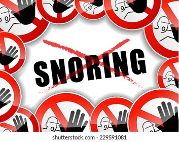 illustration of abstract design concept for no snoring