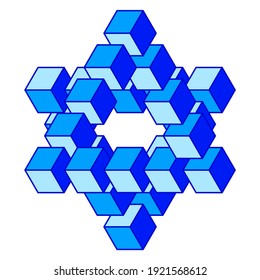 Illustration of abstract design from impossible Penrose triangles