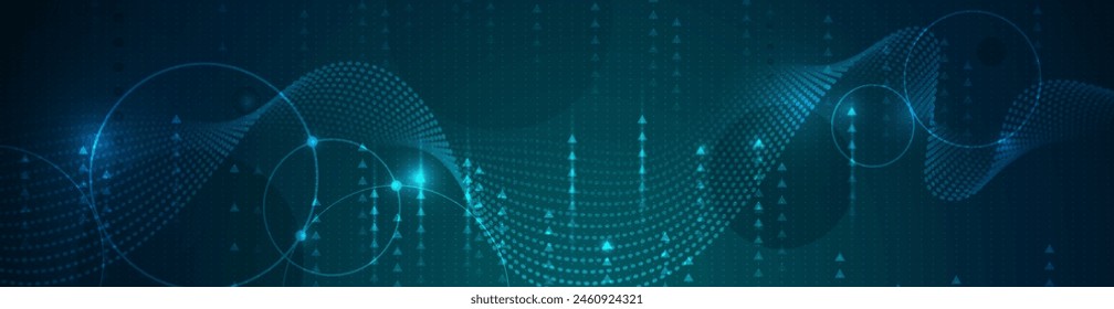 Illustration Abstract Digital technology, light line, blue cyber space background. Vector communication, innovation futuristic technology, connect internet network system, future big data, concept
