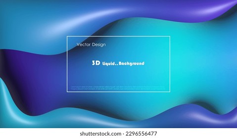 Illustration abstract dynamic liquid-fluid shape, gradient color background. 3d rendering bubble shape,element minimal vector. Modern graphic design three-dimensional for poster cover, banner template