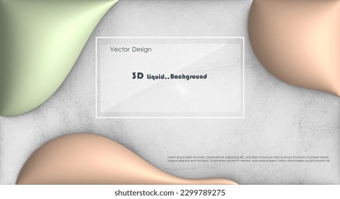 Ilustración de la forma abstracta del líquido dinámico líquido-fluido, fondo de color gradiente. 3d forma de burbuja de renderización, elemento vector mínimo. Diseño gráfico moderno tridimensional para portada de afiches, plantilla de banner