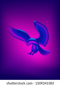 An illustration of an abstract eagle shape created by mesh tool.