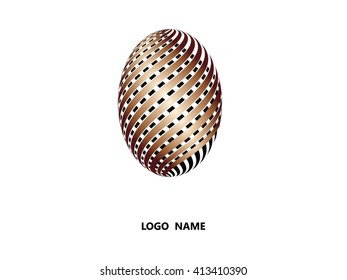 Illustration of abstract Easter colored bronze eggs on a white background
