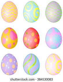 Illustration of abstract Easter colored eggs