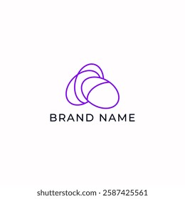 ILLUSTRATION ABSTRACT EGG LINES PURPLE COLOR LOGO ICON MODERN VECTOR	