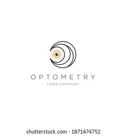 ilustración de ojo y onda abstractos. Logo para clínica oftalmológica
