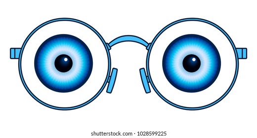 Illustration of the abstract eyes and eyeglasses svg