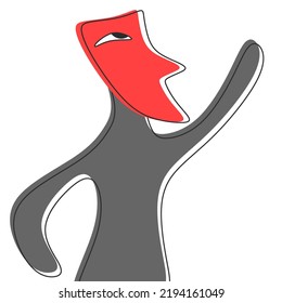 An illustration of abstract face art with pose
