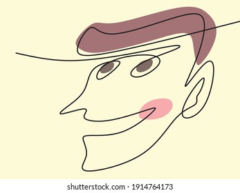 An illustration of an abstract face drawing with lines