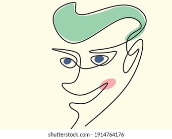 An illustration of an abstract face drawing with lines