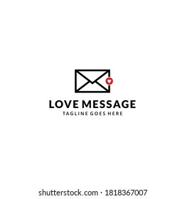 Illustration abstract fast envelope letter with heart sign logo design template icon