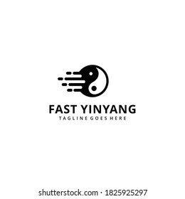 Illustration abstract fast yin yang balance sign logo design template