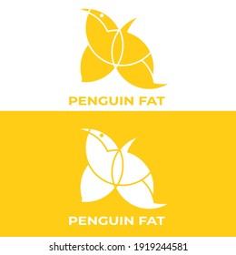 Illustration abstract fat Penguin animal logo design vector