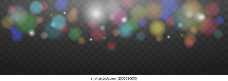 Illustration Abstract festive light background.Christmas glowing bokeh.On a transparent background.