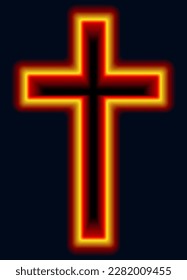 Illustration of an abstract fire cross