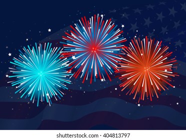 Illustration of abstract fireworks design 