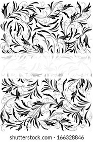 Illustration of abstract floral background with banner