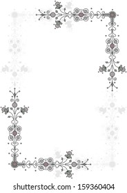 Illustration of abstract floral frame
