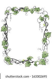 Illustration of abstract floral frame