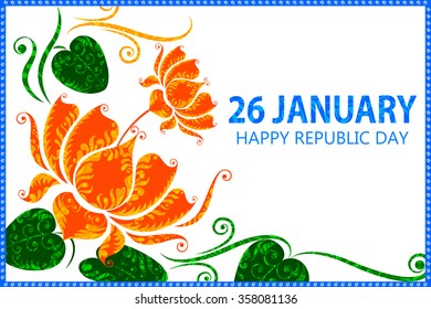 illustration of abstract floral Indian Republic Day background