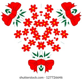 Illustration of abstract floral pattern on a white background