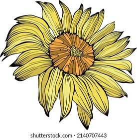 Illustration of abstract flower. Line art. Eps 10