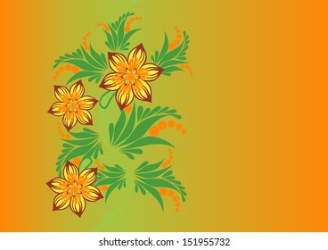 Illustration of abstract flowers with background
