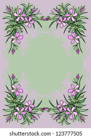 Illustration of abstract flowers frame