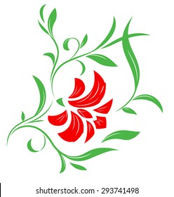 Illustration of the abstract flowers on white background