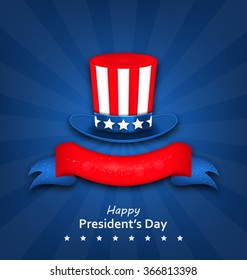 Illustration Abstract Flyer with Uncle Sam's Hat for Happy Presidents Day of USA - Vector